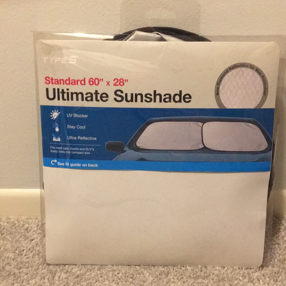 TYPE S - Standard 60x28” Ultimate Sunshade for Car- UV Blocker. Folds easily!